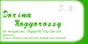 dorina mogyorossy business card